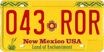 NM license plate 043ROR