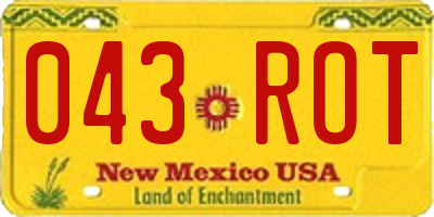 NM license plate 043ROT