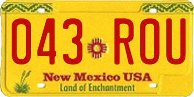 NM license plate 043ROU