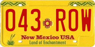 NM license plate 043ROW