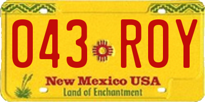 NM license plate 043ROY