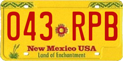 NM license plate 043RPB