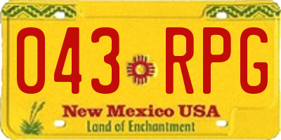 NM license plate 043RPG