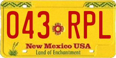 NM license plate 043RPL