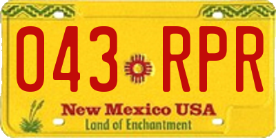 NM license plate 043RPR