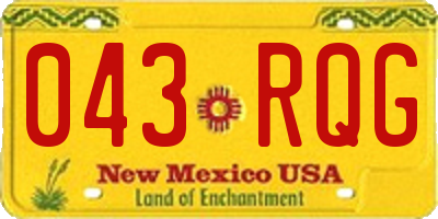 NM license plate 043RQG