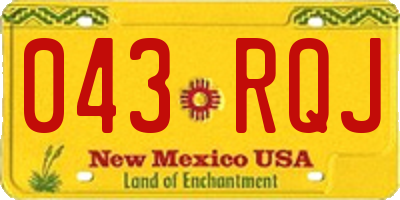 NM license plate 043RQJ