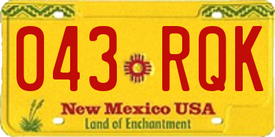 NM license plate 043RQK