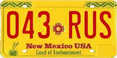 NM license plate 043RUS