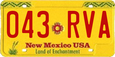 NM license plate 043RVA