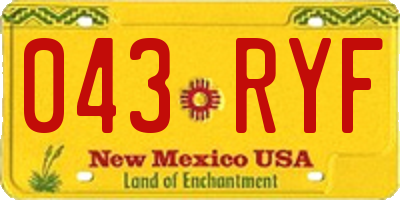 NM license plate 043RYF