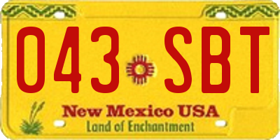 NM license plate 043SBT