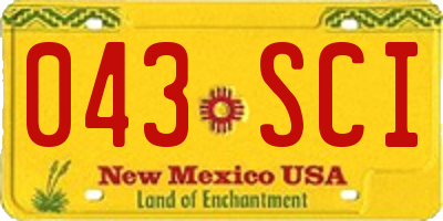 NM license plate 043SCI