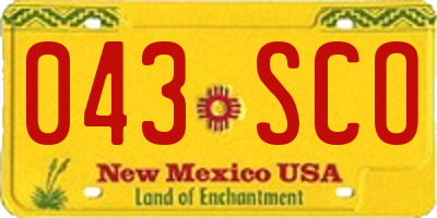 NM license plate 043SCO