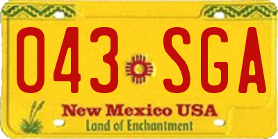 NM license plate 043SGA