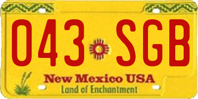 NM license plate 043SGB