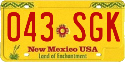 NM license plate 043SGK