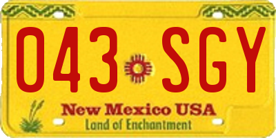 NM license plate 043SGY
