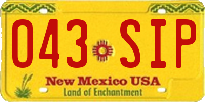 NM license plate 043SIP