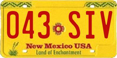 NM license plate 043SIV