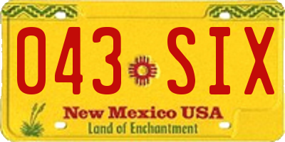 NM license plate 043SIX