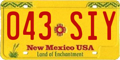 NM license plate 043SIY