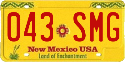 NM license plate 043SMG