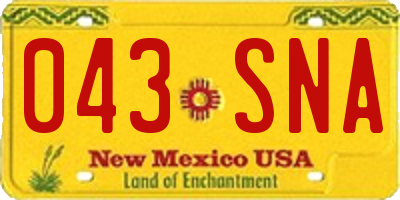 NM license plate 043SNA