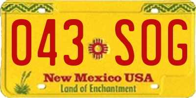 NM license plate 043SOG