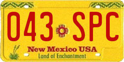 NM license plate 043SPC