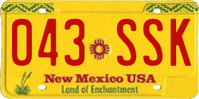 NM license plate 043SSK