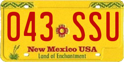 NM license plate 043SSU
