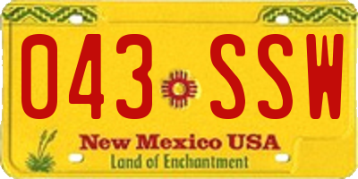 NM license plate 043SSW