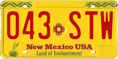 NM license plate 043STW
