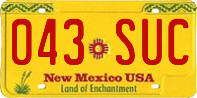 NM license plate 043SUC