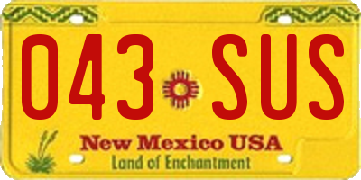 NM license plate 043SUS
