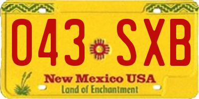 NM license plate 043SXB