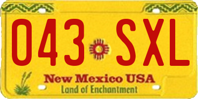 NM license plate 043SXL
