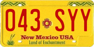 NM license plate 043SYY