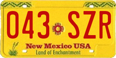 NM license plate 043SZR