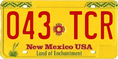 NM license plate 043TCR