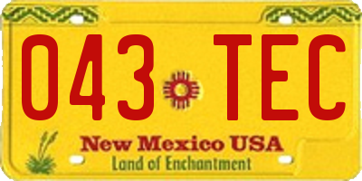 NM license plate 043TEC