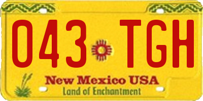 NM license plate 043TGH