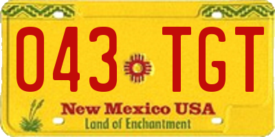 NM license plate 043TGT