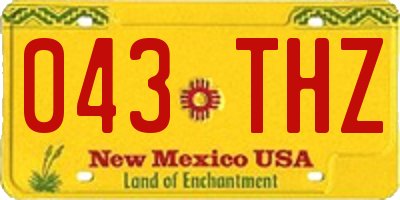 NM license plate 043THZ