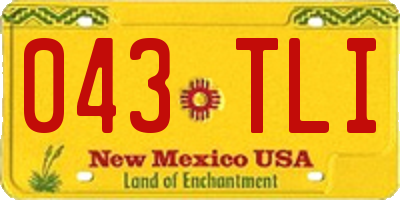 NM license plate 043TLI