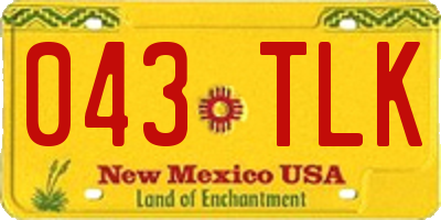 NM license plate 043TLK