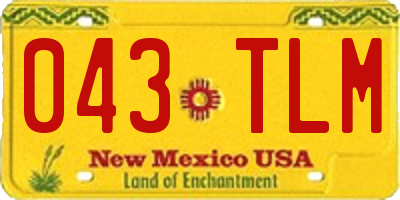 NM license plate 043TLM