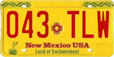 NM license plate 043TLW