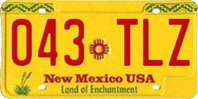 NM license plate 043TLZ